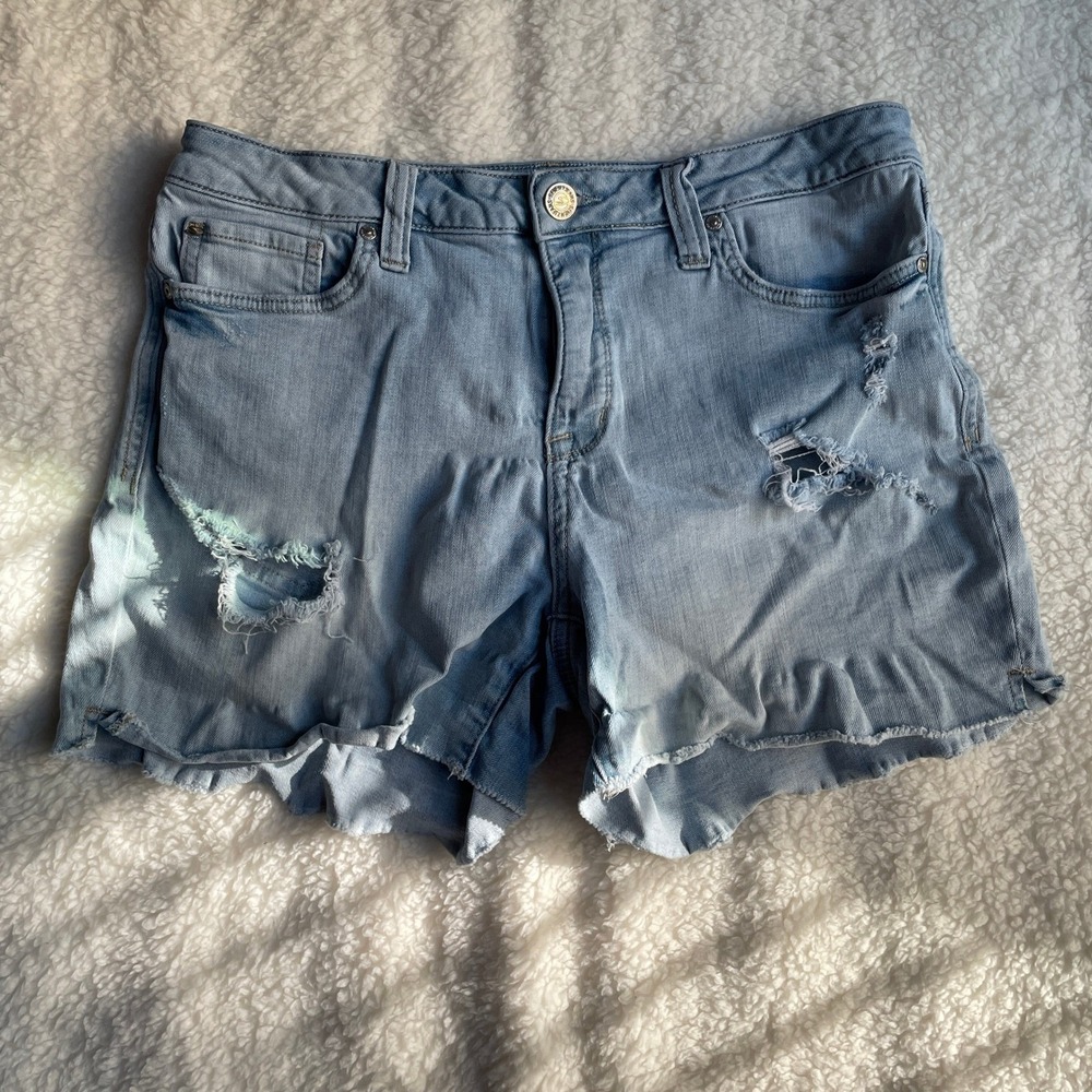 Seven7 Denim Cotton Womens Size 10 Light Wash Distressed Cutoff Shorts